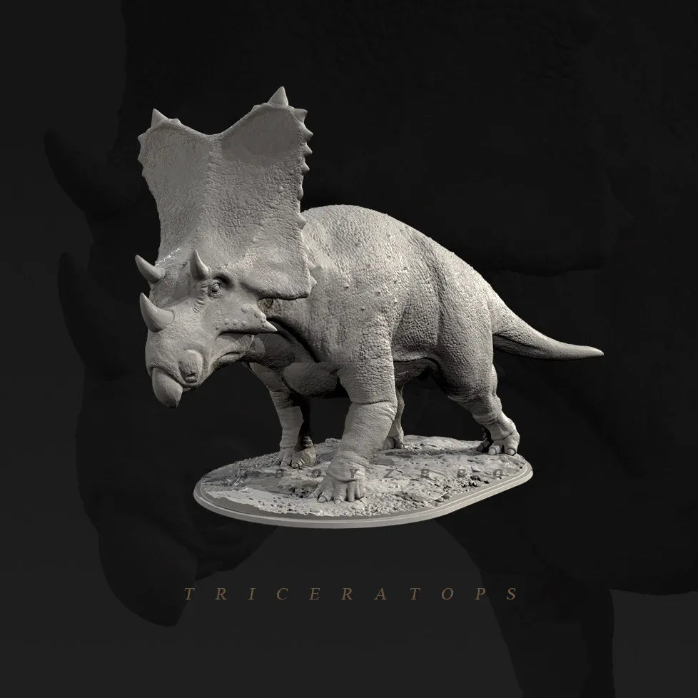 35mm Triceratops Dinosaur Set, 5 Figures, Resin Model Creature Kit, Wildlife Theme, Unassembled and Unpainted