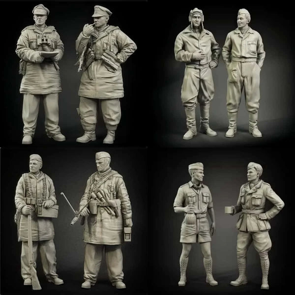 1/35 WWI British Infantry with Gas Masks, 32 Figures, Resin Model Figure Kit, Unassembled and Unpainted