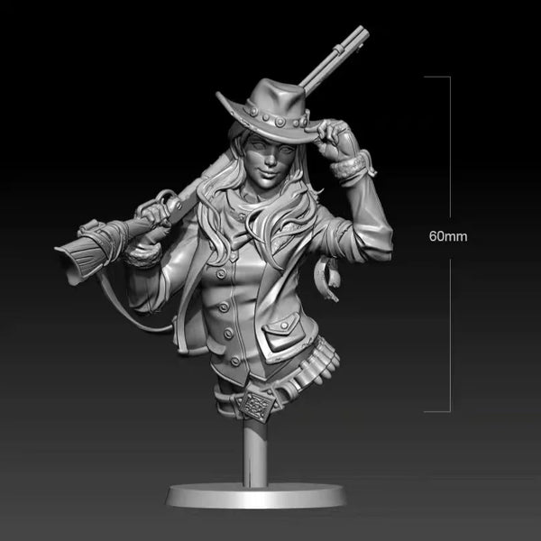 60mm Pirate Swashbuckler Adjusting Tricorn Hat, Resin Model Bust Kit, Fantasy Theme, Unassembled and Unpainted