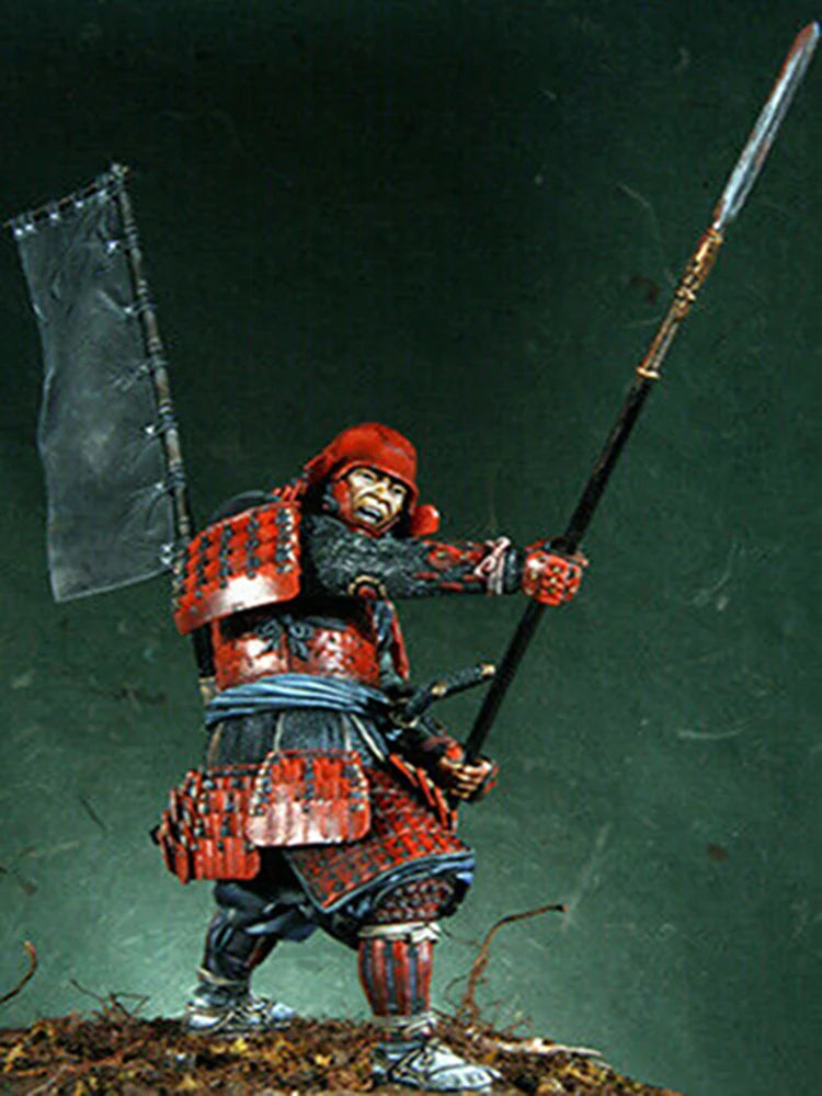 90mm Ancient Warrior with Polearm, Resin Model Figure Kit, Unassembled and Unpainted