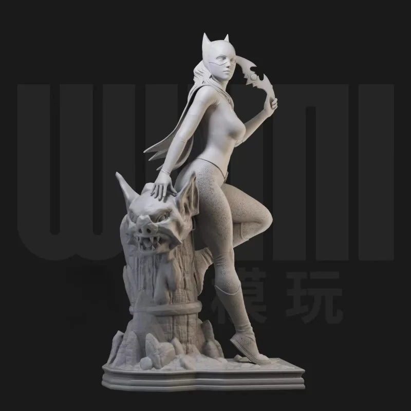 1/24 Horned Succubus on Ornate Pedestal, Resin Model Figure Kit, Fantasy Theme, Unassembled and Unpainted