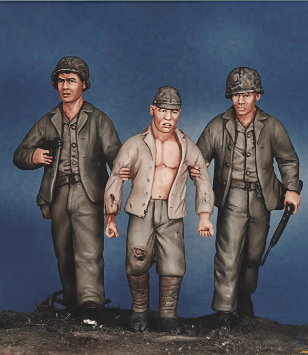 1/35 WWI Captured Soldiers, 3 Figures, Resin Model Figure Kit, Unassembled and Unpainted