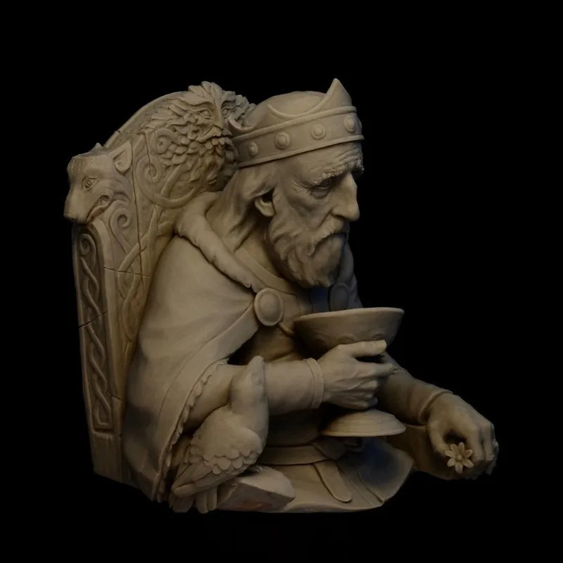 1/12 Bearded King, Resin Model Bust Kit, Fantasy Theme, Unassembled and Unpainted