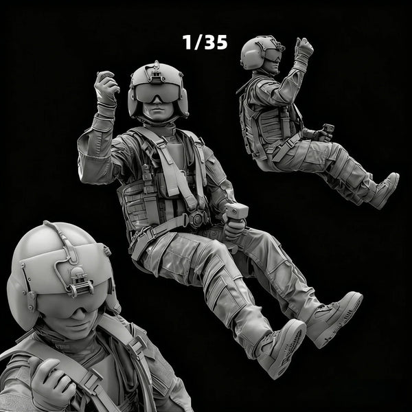 1/35 Modern American Helicopter Pilot, Resin Model Figure Kit, Unassembled and Unpainted