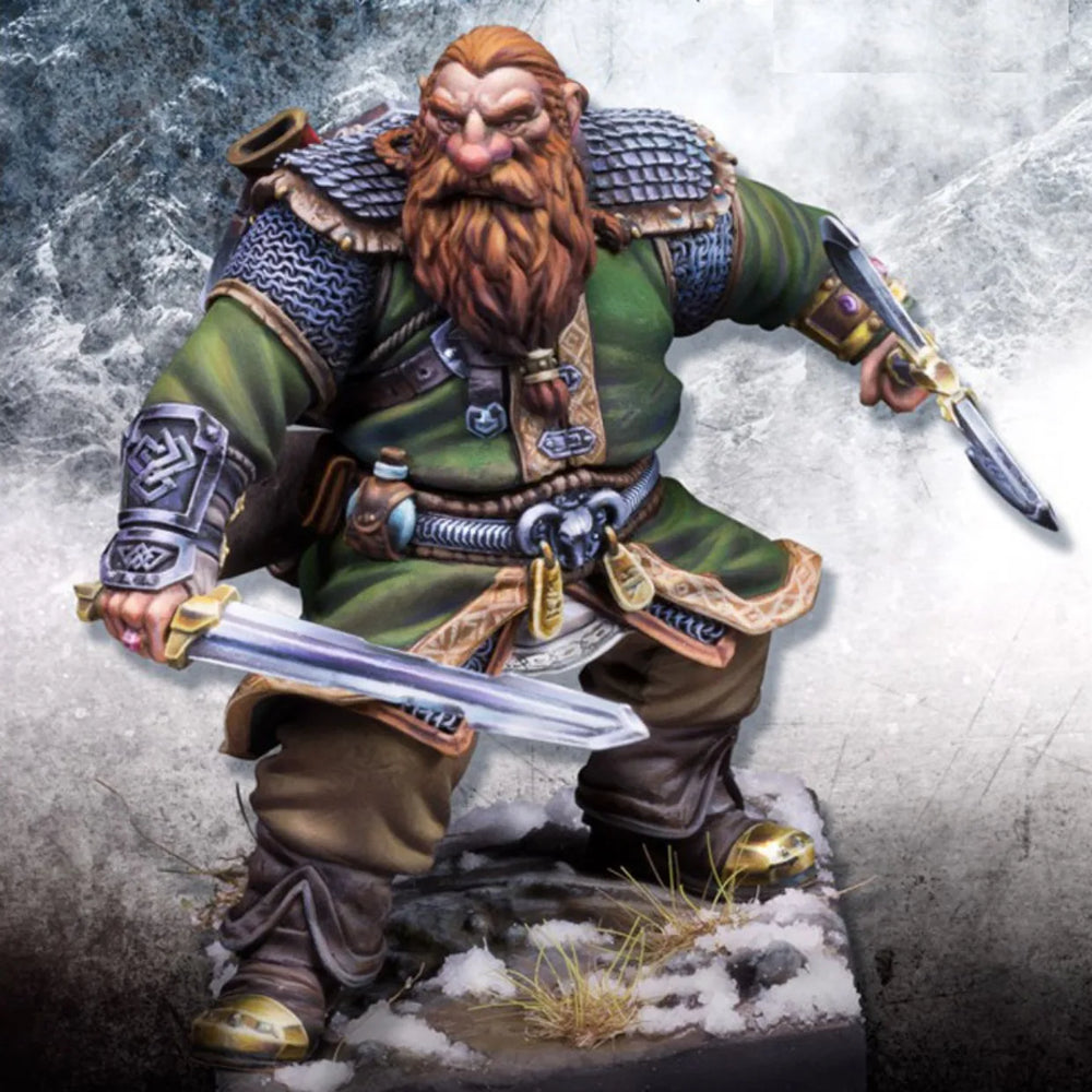 1/24 Dwarf Warrior with Two-Handed Axe, Resin Model Figure Kit, Fantasy Theme, Unassembled and Unpainted