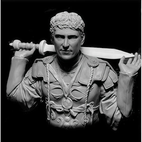 1/10 Ancient Roman General with Laurel Crown and Sword, Resin Model Bust Kit, Unassembled and Unpainted
