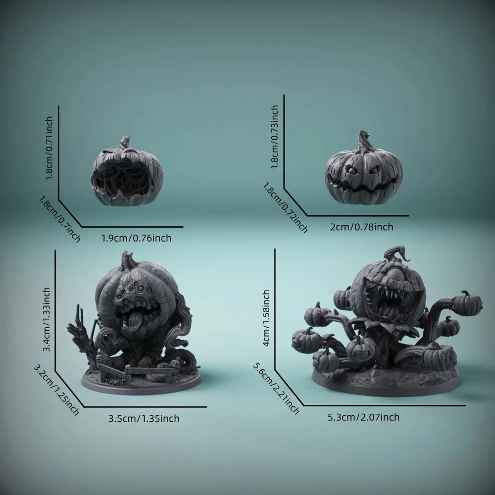 32mm Halloween Pumpkin Monster, 10 Figures, Resin Model Figure Kit, Fantasy Theme, Unassembled and Unpainted