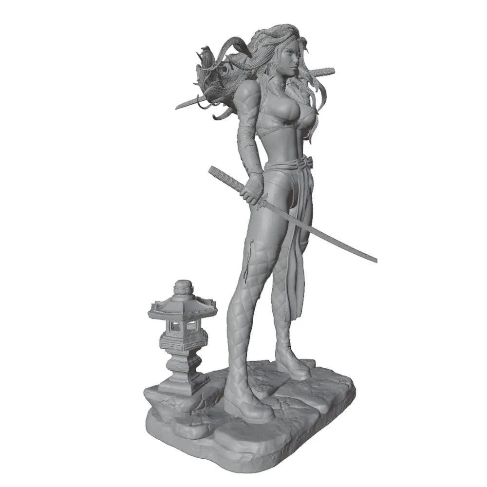 100mm Oriental Fantasy Warrior, Resin Model Figure Kit, Fantasy Theme, Unassembled and Unpainted
