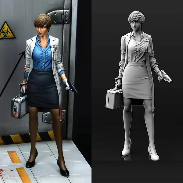 1/35 Modern Female Agent, 2 Figures, Resin Model Figure Kit, Unassembled and Unpainted