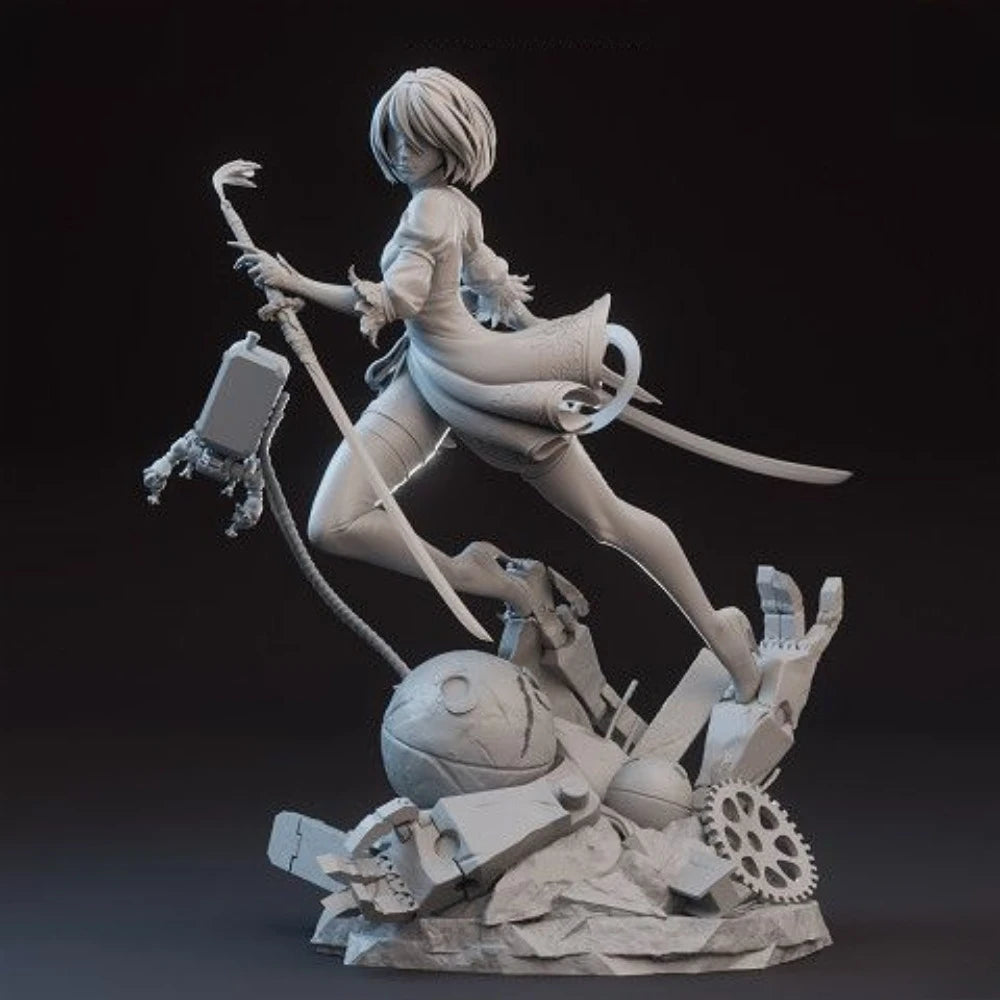 YoRHa Android Soldier, Resin Model Figure Kit, Anime Theme, Unassembled and Unpainted