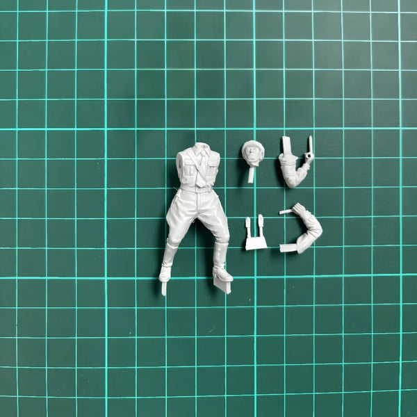 1/35 WWII German Flag Bearer, Resin Model Figure Kit, Unassembled and Unpainted