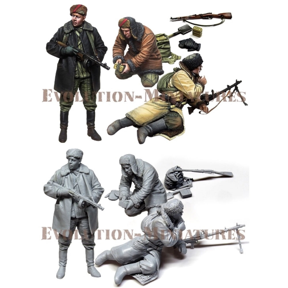 1/35 Modern Soviet Riflemen with DP Machine Gun, 6 Figures, Resin Model Figure Kit, Unassembled and Unpainted