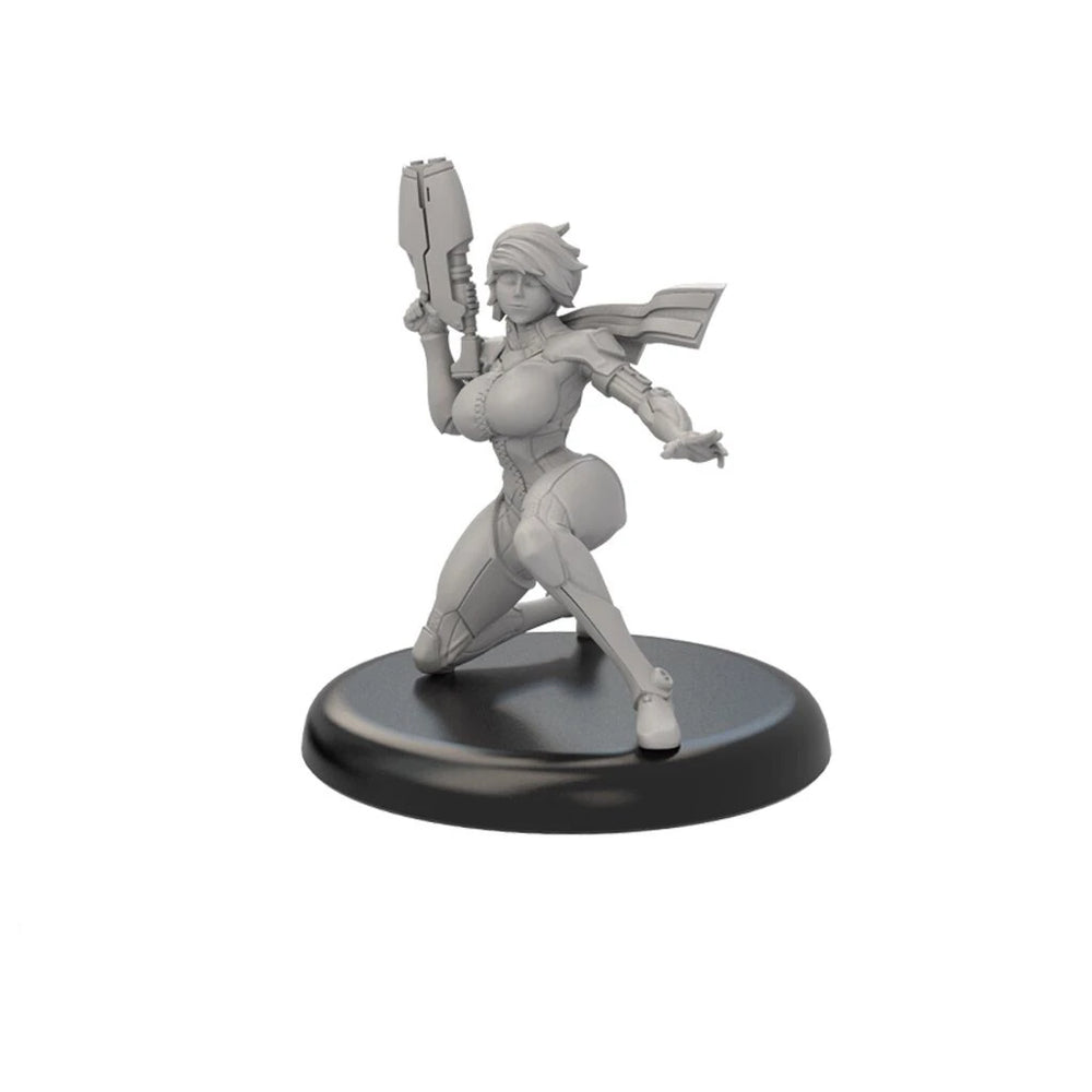30mm Female Warriors & Demons, 5 Figures, Resin Model Figure Kit, Fantasy Theme, Unassembled and Unpainted