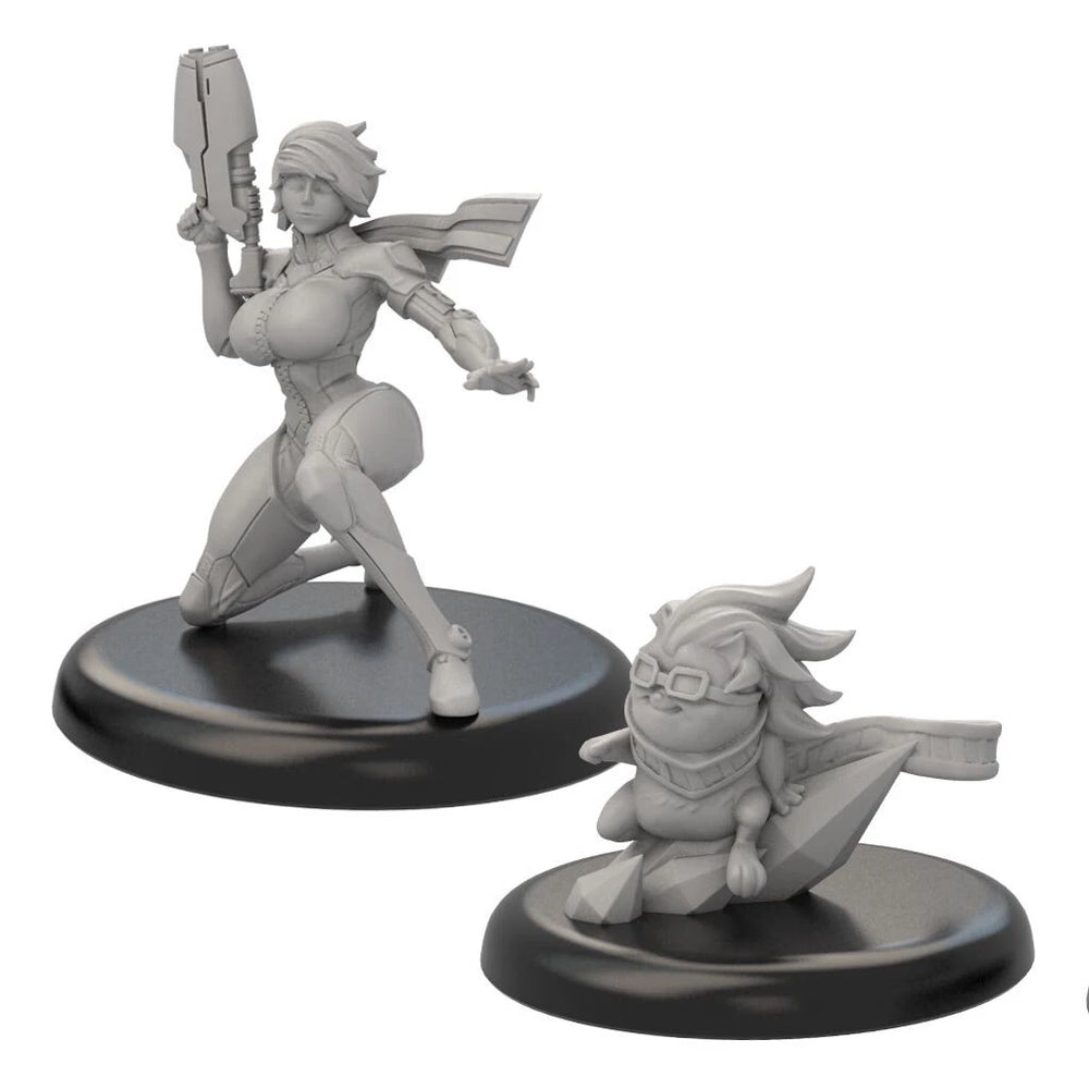 30mm Female Warriors & Demons, 5 Figures, Resin Model Figure Kit, Fantasy Theme, Unassembled and Unpainted
