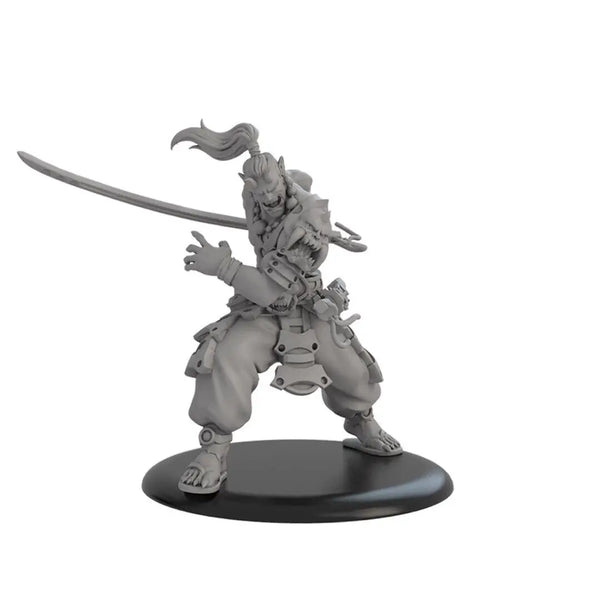 50mm Oni Demon Warrior, Resin Model Figure Kit, Fantasy Theme, Unassembled and Unpainted
