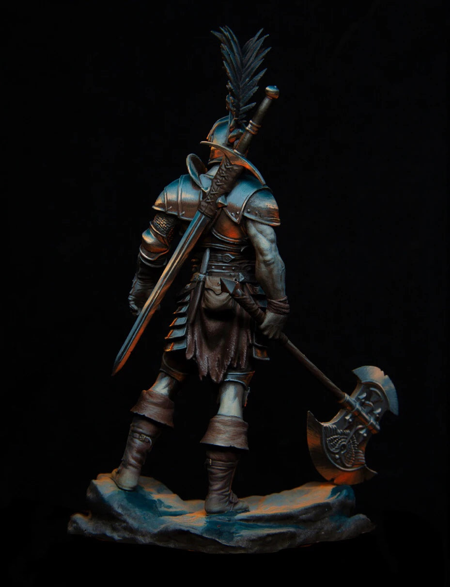 1/24 Medieval Fantasy Barbarian and Knight Warriors, 2 Figures, Resin Model Figure Kit, Unassembled and Unpainted