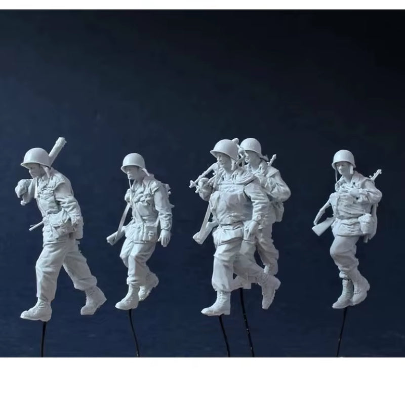 Korean War US Infantry Squad 1950 1/35 Resin Figure Set - unpainted resin model kit