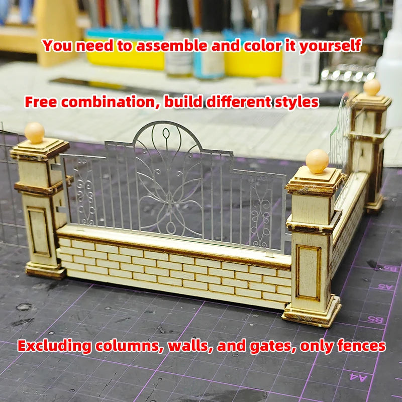 Photo Eatch PE Assembly Architectural Model Sand Table Grille Wall Parapet Iron Fence Building Diorama Scale Model Kit 1/35