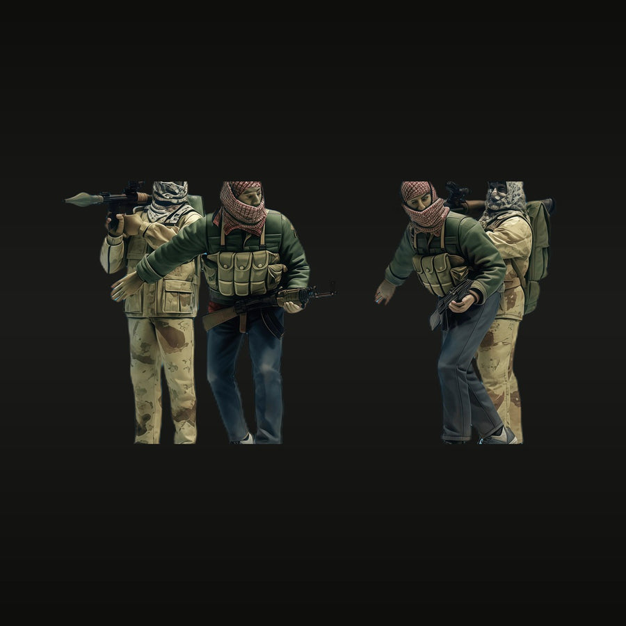 Modern Desert Operator Squad with RPG and AR 1/35 Resin Set - unpainted resin model kit