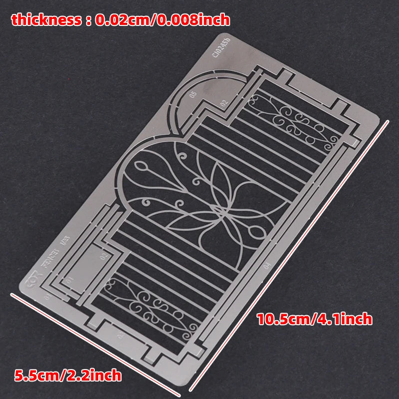 Photo Eatch PE Assembly Architectural Model Sand Table Grille Wall Parapet Iron Fence Building Diorama Scale Model Kit 1/35