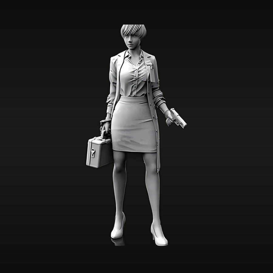 Modern Female Undercover Agent Business Suit 1/35 Resin Figure Kit - unpainted resin model kit