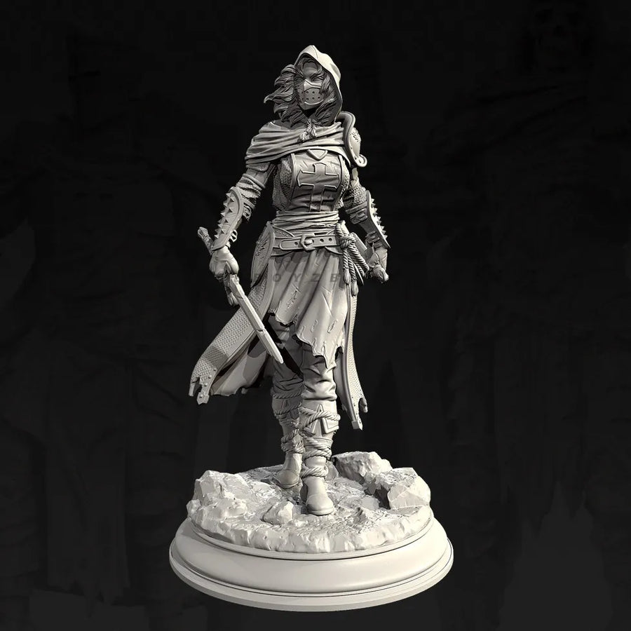 Fantasy Undead Lich King with Greatsword and Scepter 38mm Resin Figure Kit - resin model view 4