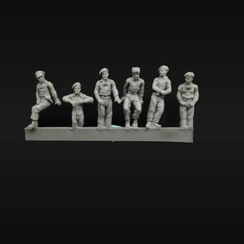 British Armored Forces Soldiers 6-Figure Set 1/72 Resin Figures