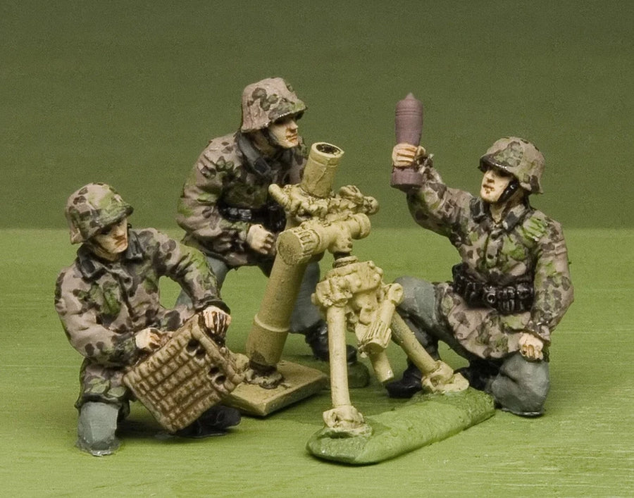 1/72 Scale Diecast Resin Figure Model Kit WWII German 8Cm Mortar Soldiers 3 Figures Unpainted