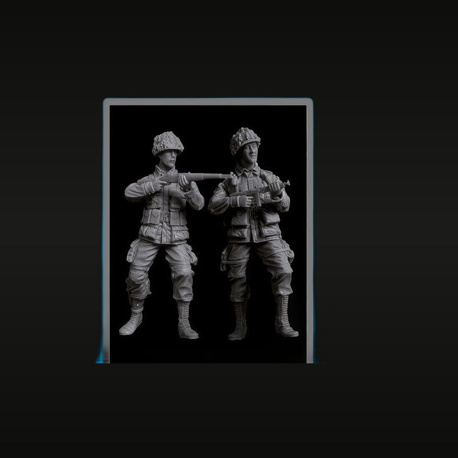 WWII US Paratrooper Airborne Combat Team 1/35 Resin Figure Set - unpainted resin model kit