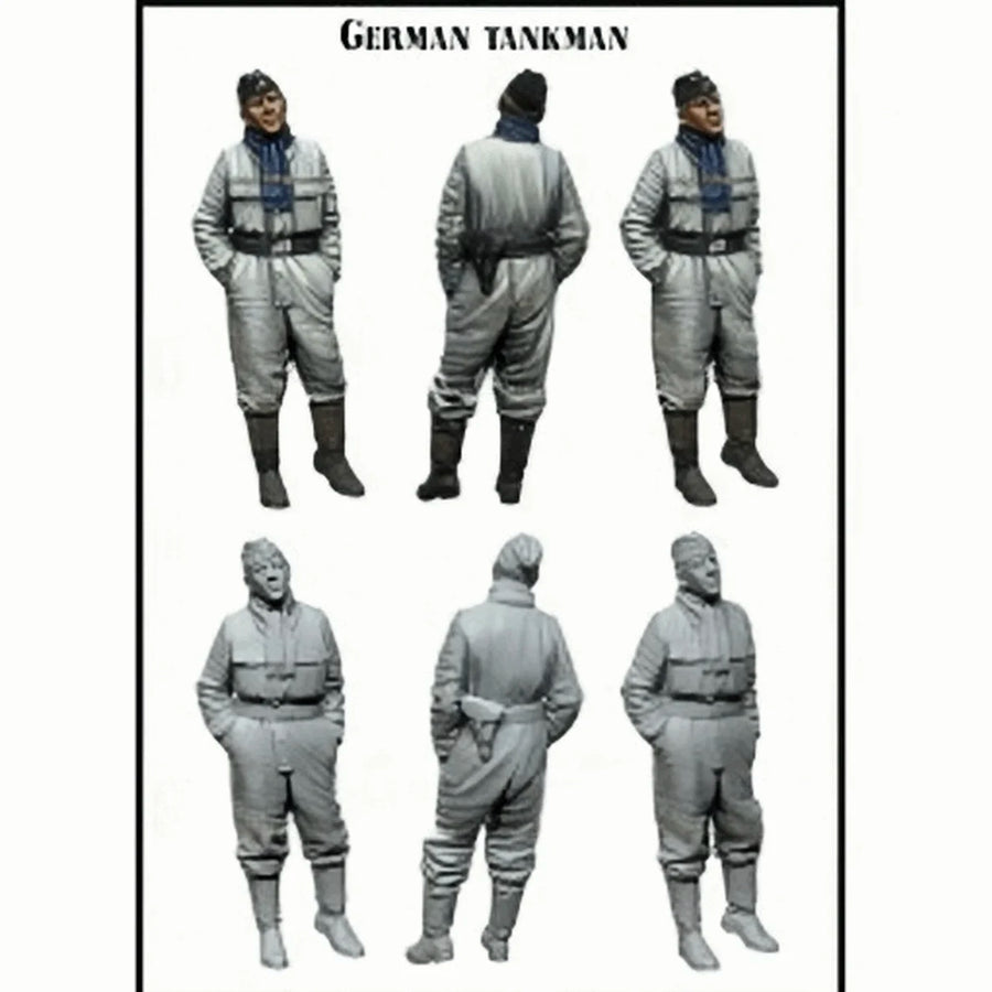 WWII German Panzer Crewman with Goggles and Blue Scarf 1/35 Resin Figure Kit - resin model view 2