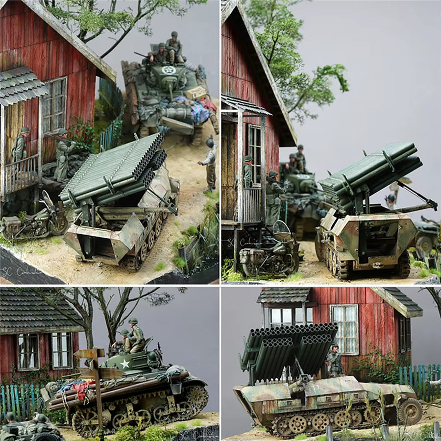 WWII Military Bunker Diorama Terrain 1/35 Scale Resin & Wood Kit - resin model view 4