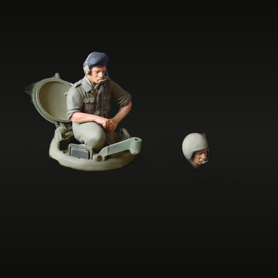 British/Commonwealth Tank Commander in Hatch 1/35 Resin Figure Kit - unpainted resin model kit