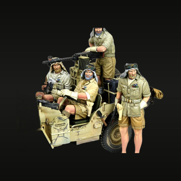 WWII British SAS North Africa Patrol Set with Kübelwagen 1/35