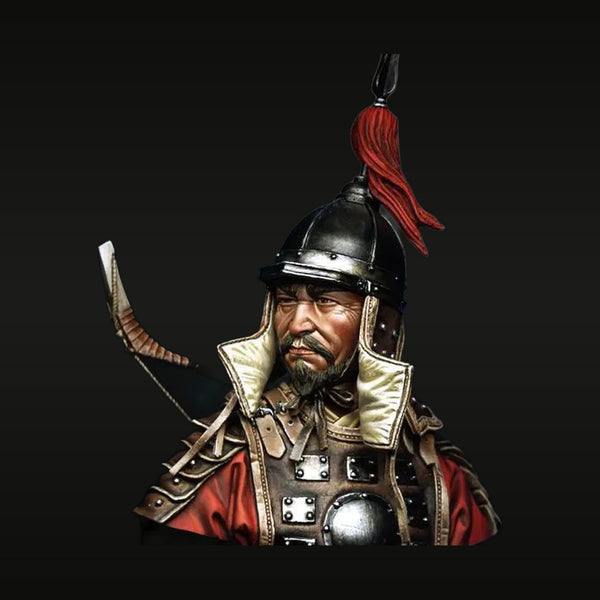 Medieval Mongolian Warrior with Spiked Helmet 75mm Resin Bust Kit