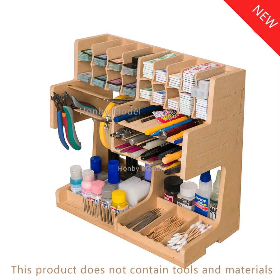 Wooden Tiered Display Organizer Rack for Resin Figures 1/35 Diorama Accessory - resin model view 2