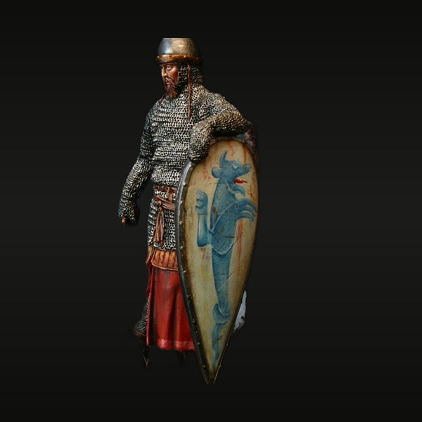 Medieval Norman Knight with Kite Shield 75mm Resin Bust Kit