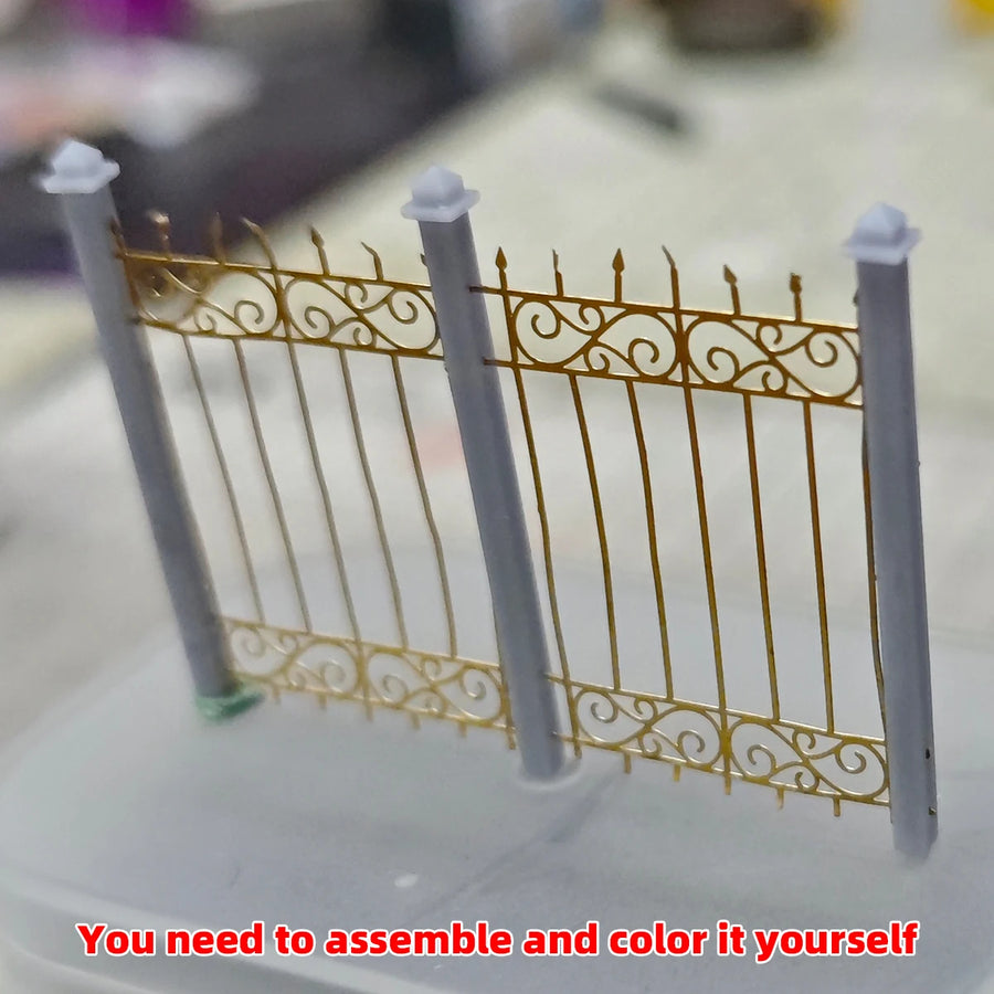 Photo Eatch PE Assembly Architectural Model Sand Table Grille Wall Parapet Iron Fence Building Diorama Scale Model Kit 1/35