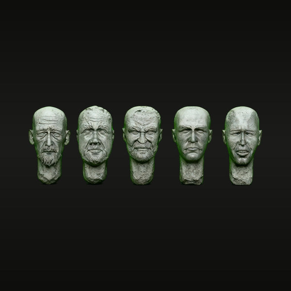 1/35 Male Head Collection — 5 Variants (Resin Accessory)