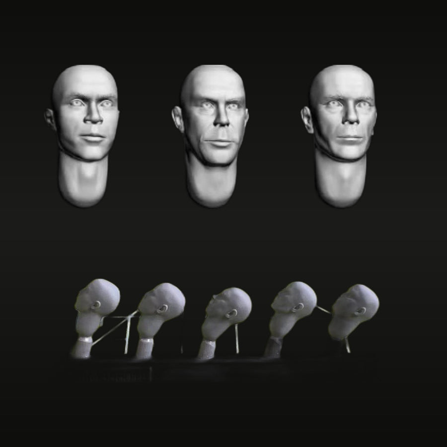Modern Soldier Bare Head Variant Pack 28mm Resin Heads Kit - unpainted resin model kit