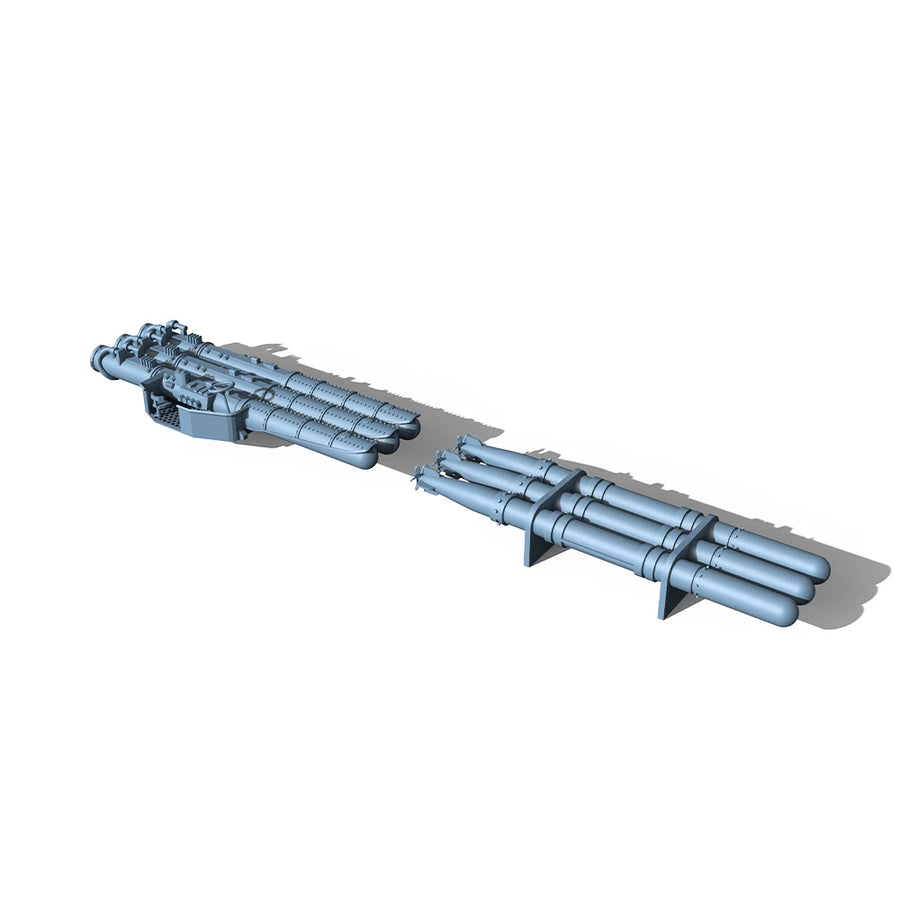 WWII Japanese Navy Mogami Cruiser Torpedo Launcher System 1/700 Resin Accessory Kit - resin model view 3