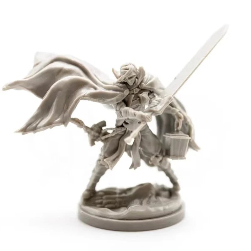 Fantasy Warrior on Winged Dragon Mount with Halberd 38mm Resin Figure Kit - resin model view 2