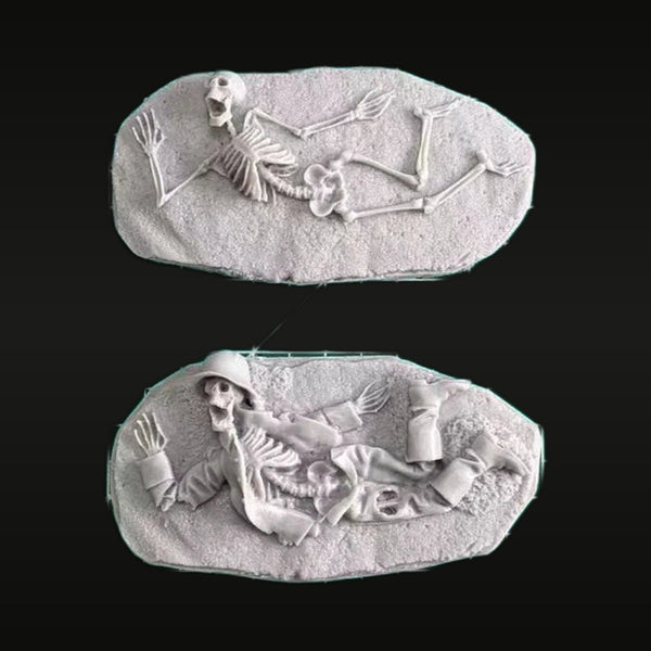 Skeleton Soldiers 2-Figure Diorama Set 1/35 Scale Resin Model Kit