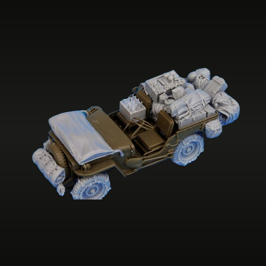 WWII US Army Willys Jeep with Stowage/Cargo 1/35 Resin Kit - unpainted resin model kit