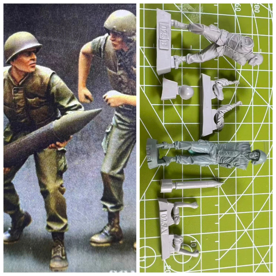 1: 35 Resin Model Soldier Scene Model Toy Unpainted (2 People)