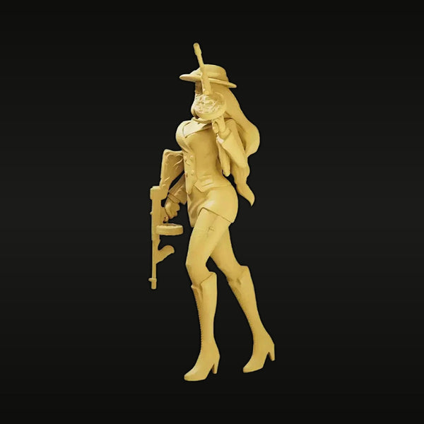 1920s-1930s Prohibition Era Gangster Girl with Thompson SMG 1/24 Resin Figure Kit
