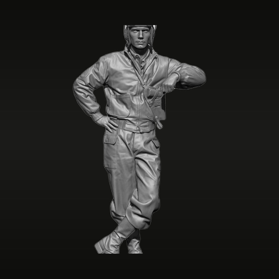 WWII US Army Air Forces Pilot with A-2 Jacket 1/35 Resin Figure Kit - unpainted resin model kit
