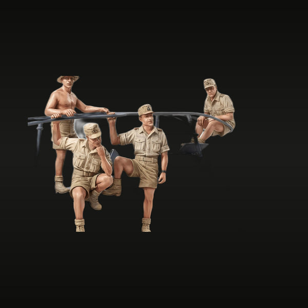 WWII British Tropical Infantry Carrying Beam 1/35 Resin Figure Set