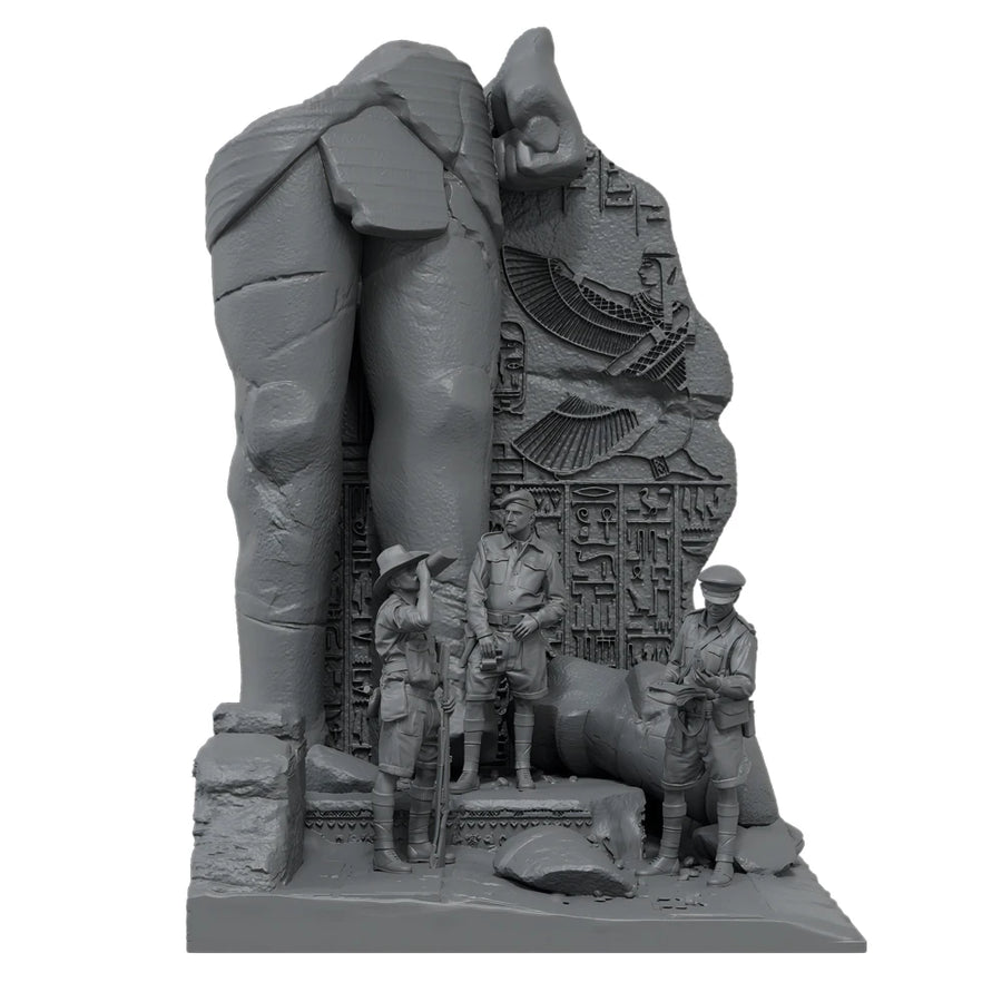 1/35 Resin Figure Unpainted Model Kit, 3 Figures with Scene, Unassembled and Unpainted GK