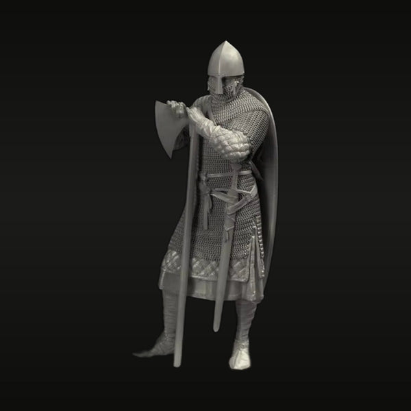 Medieval Knight with Poleaxe and Shield 1/24 Resin Figure Kit