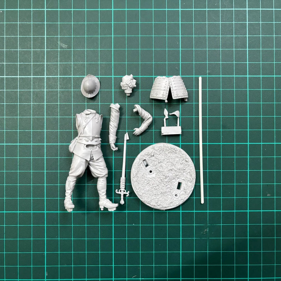 75Mm Resin Unpainted Model Kit, Military Theme, 17Th Century European Pikeman, Unassembled and Unpainted GK